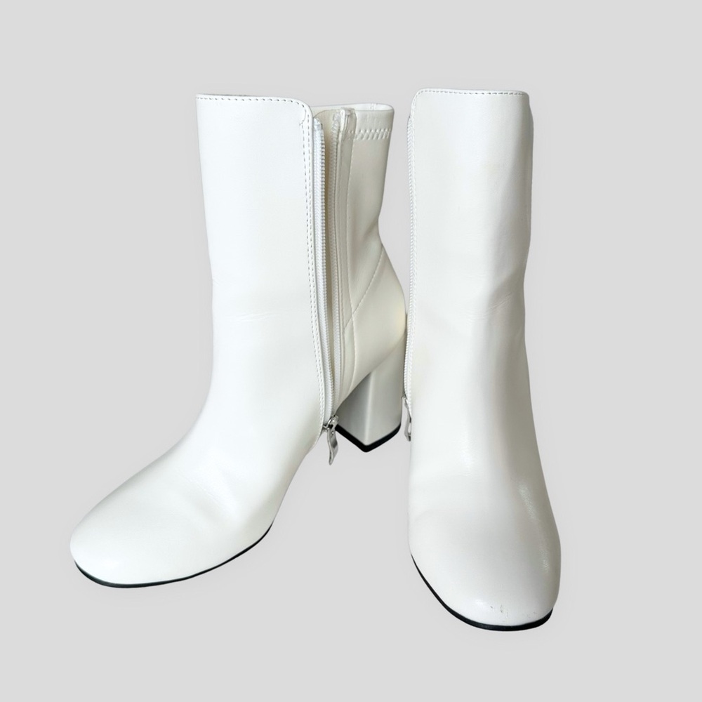 MIA Soft White Heeled Boots | 7 Women